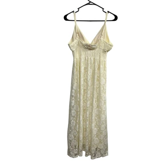 Romantic boho ivory lace maxi dress bridal shower cottagecore‎ L - Picture 5 of 5